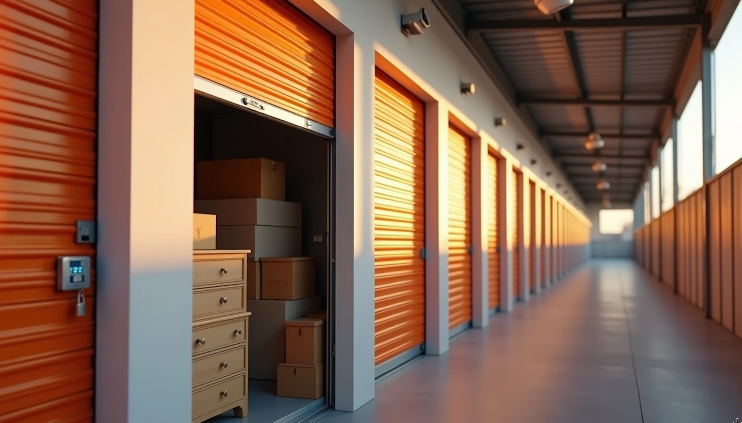 a view of an enclosed self storage facility